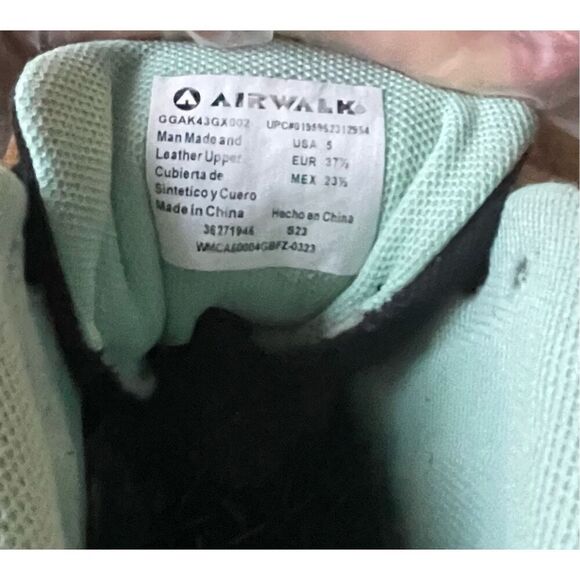 AIRWALK Black High Top Genuine Suede/ Canvas Sneakers Shoes for Girls Size USA 6 - Picture 5 of 6